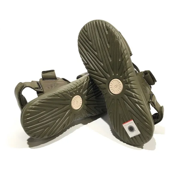 UGG UNION STRAP MEN’S SPORT SANDALS -BURNT OLIVE LEATHER -US 10 -NEW