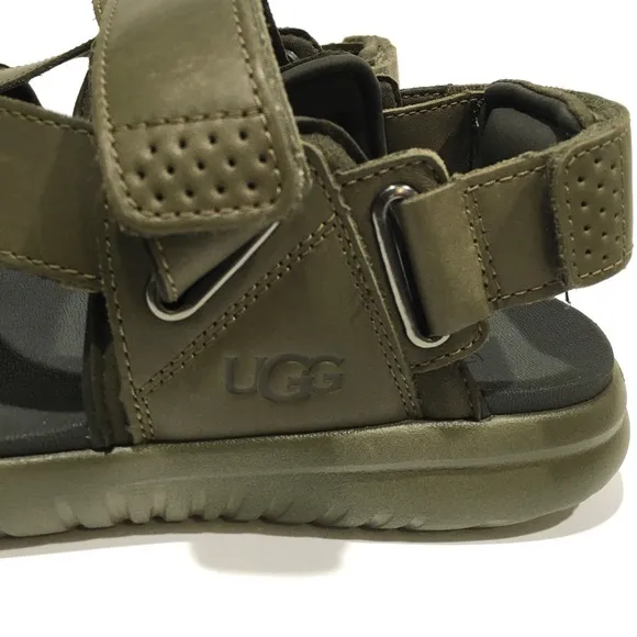UGG UNION STRAP MEN’S SPORT SANDALS -BURNT OLIVE LEATHER -US 10 -NEW