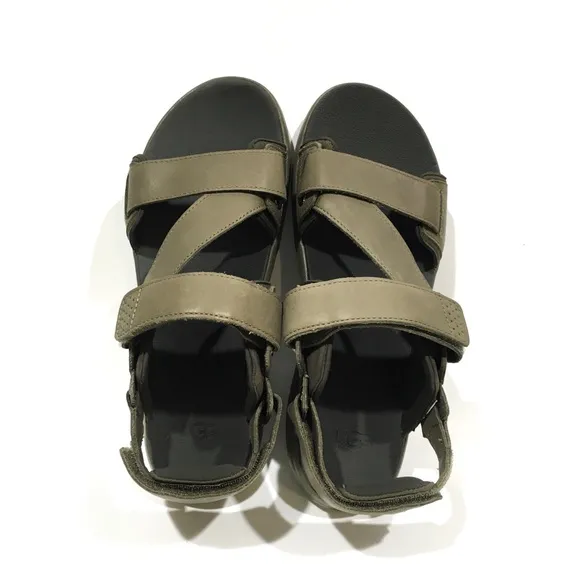 UGG UNION STRAP MEN’S SPORT SANDALS -BURNT OLIVE LEATHER -US 11 -NEW