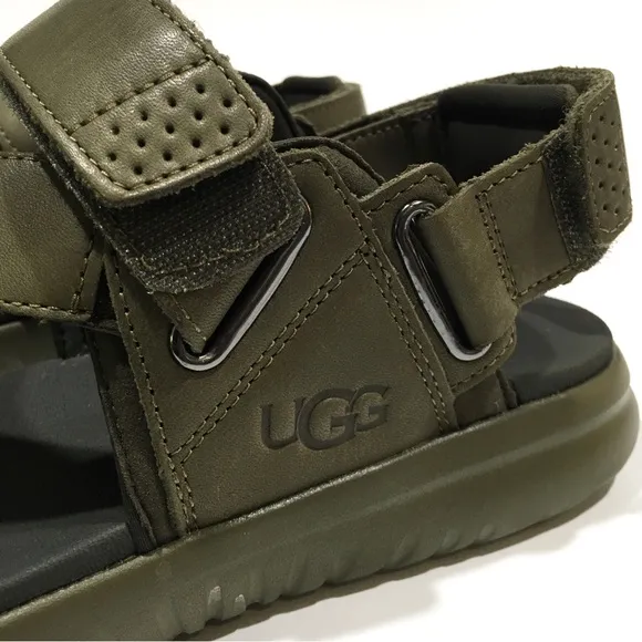 UGG UNION STRAP MEN’S SPORT SANDALS -BURNT OLIVE LEATHER -US 11 -NEW