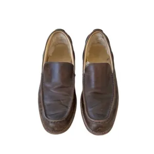 UGG Via Ponte Brown Leather‎ Slip On Moc Toe Low Top Loafers Shoes Size 10