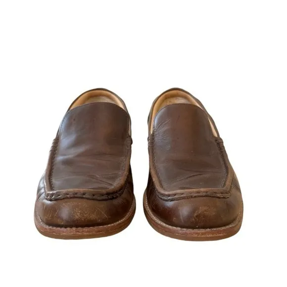 UGG Via Ponte Brown Leather‎ Slip On Moc Toe Low Top Loafers Shoes Size 10
