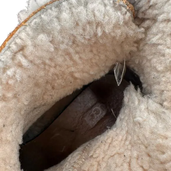 UGG Women's Brown Leather Luisa Skeepskin All Weather Boots Size 10