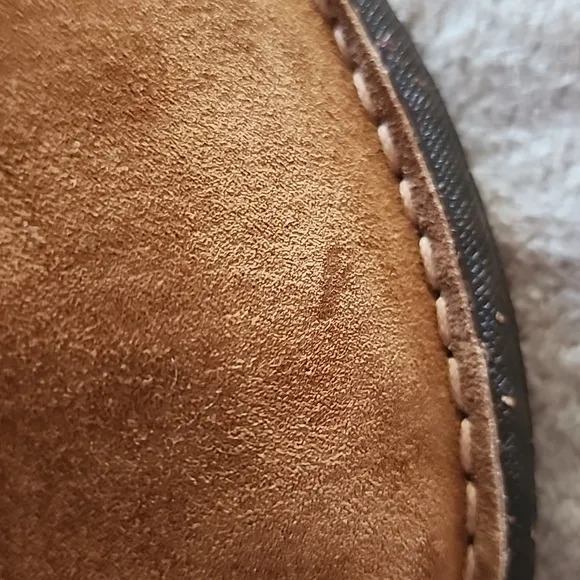 UGG Womens Size 12 43 Elijo Chestnut Suede Shearling Pull On Cuffed Boots