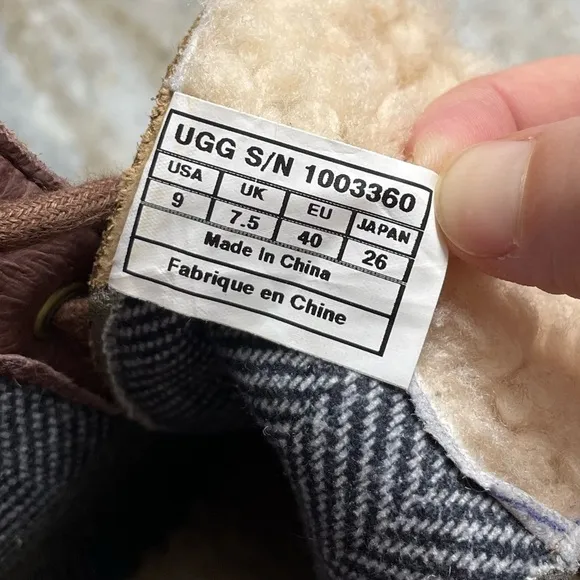 UGG Zea Brown Leather Wedge Boots Women's 9