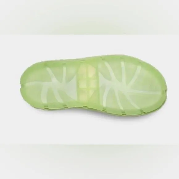 UGG Fluffita Clear Lime Green Sheepskin Fluffy Sandals