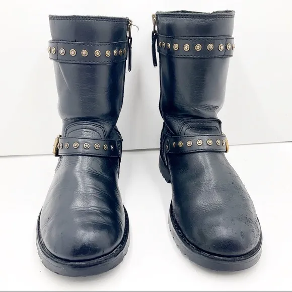 {UGG}Jamie Leather Riveted Combat Boots