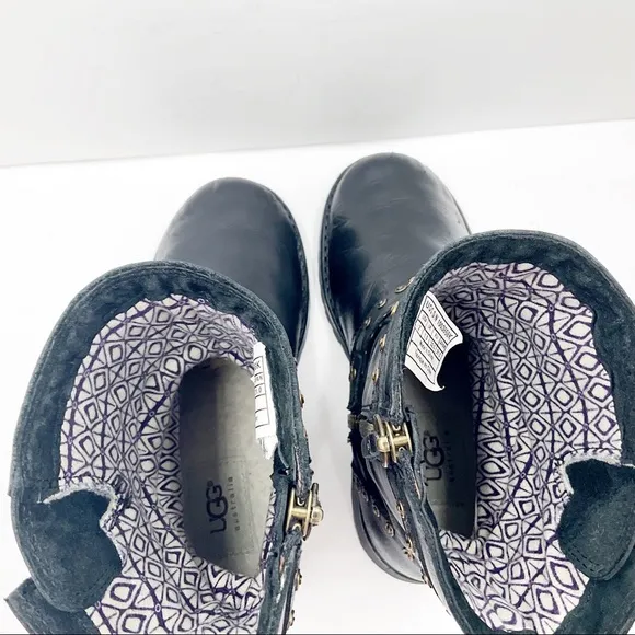 {UGG}Jamie Leather Riveted Combat Boots