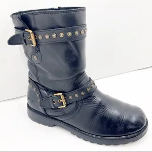 {UGG}Jamie Leather Riveted Combat Boots