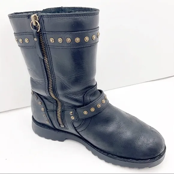 {UGG}Jamie Leather Riveted Combat Boots