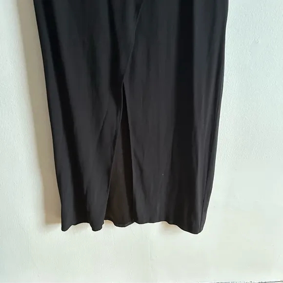 Universal Standard Sz S Black Relaxed High Slit Midi Dress