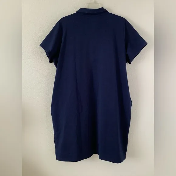 UNIVERSAL STANDARD Varsity French Terry Polo Dress Blue M 18-20 NEW Sporty
