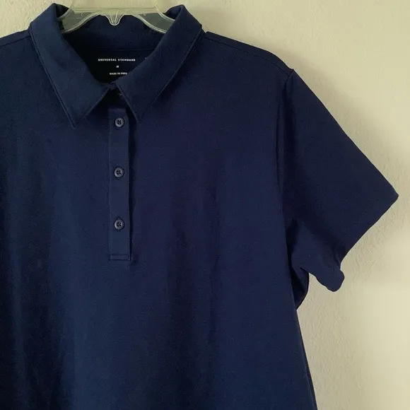 UNIVERSAL STANDARD Varsity French Terry Polo Dress Blue M 18-20 NEW Sporty