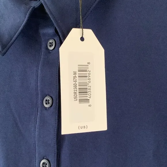 UNIVERSAL STANDARD Varsity French Terry Polo Dress Blue M 18-20 NEW Sporty