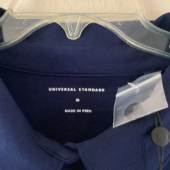 UNIVERSAL STANDARD Varsity French Terry Polo Dress Blue M 18-20 NEW Sporty