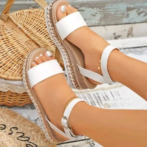 Vacation Ankle Strap Wedge Sandals For Women