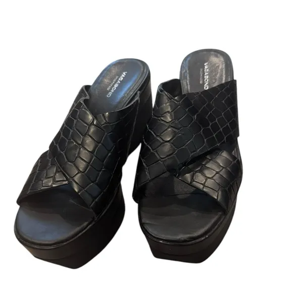 Vagabond Black Lindi Flatform Sliders 37