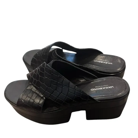 Vagabond Black Lindi Flatform Sliders 37