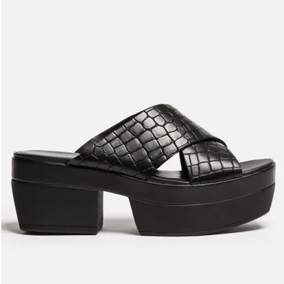 Vagabond Black Lindi Flatform Sliders 37