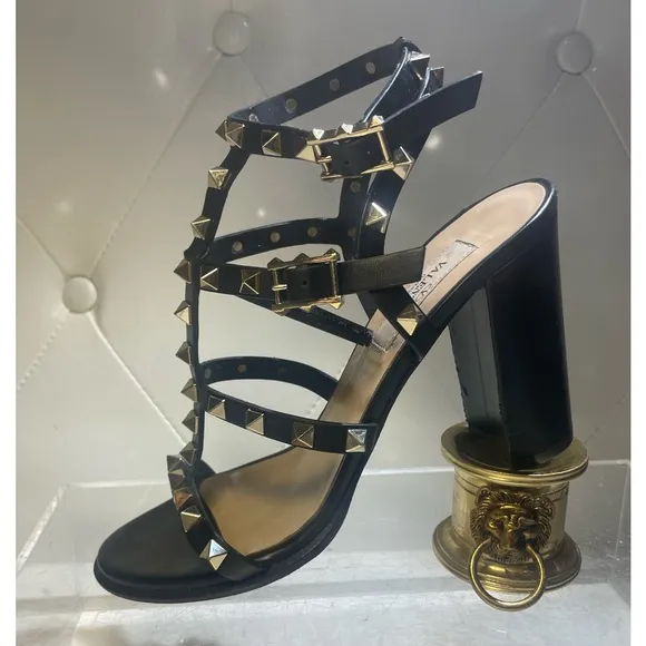 Valentino GAravani rockstud ankle strap sandals sz 37 made in italy