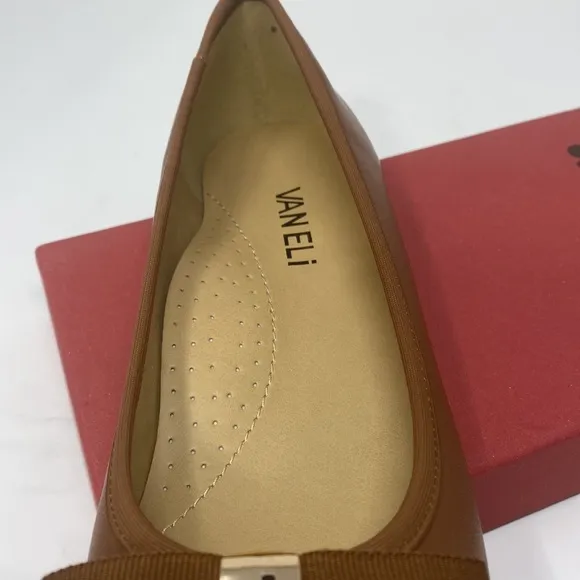 VANELI Salia Cognac Nappa Pink Ballet Flat Slight Heel Padded Women’s Size 7M