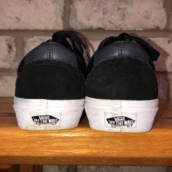Vans 6 Era Unisex Lace Leather Checkers Suede White Sole Asphalt Black Sneakers