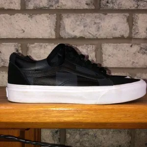 Vans 6 Era Unisex Lace Leather Checkers Suede White Sole Asphalt Black Sneakers