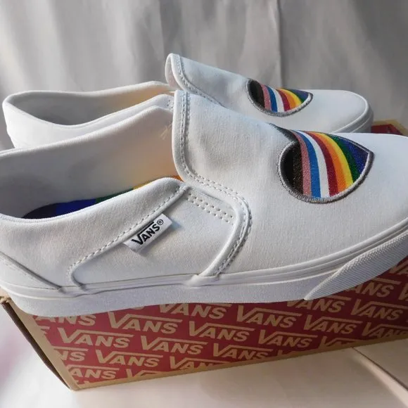 VANS Asher Pride Glitter Sneakers Size 8 New