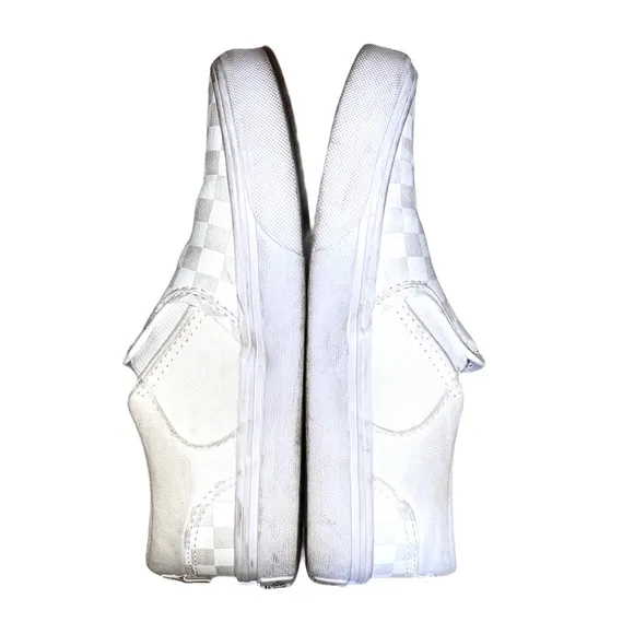 VANS Asher White Check Slip On Sneaker Youth Size 3