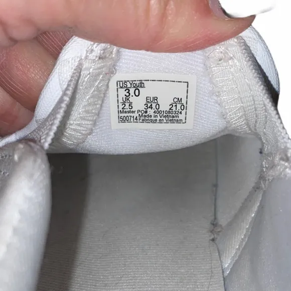 VANS Asher White Check Slip On Sneaker Youth Size 3