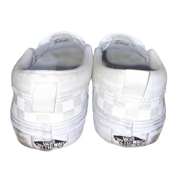 VANS Asher White Check Slip On Sneaker Youth Size 3