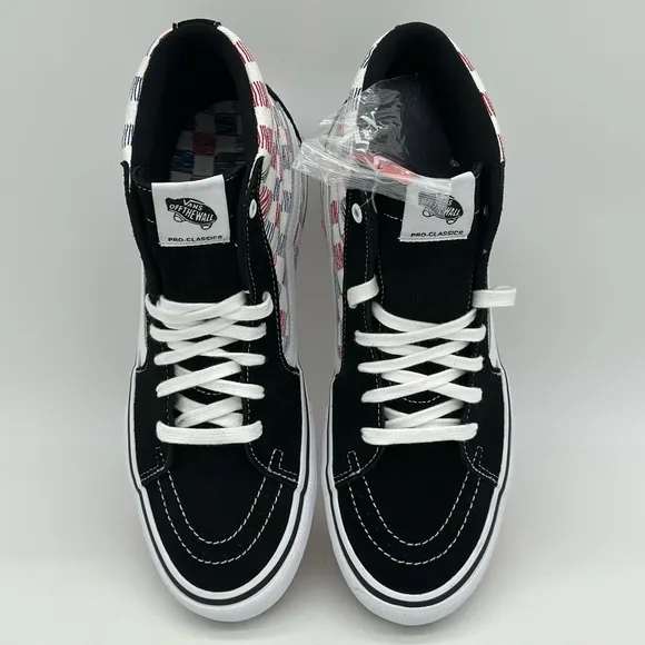 Vans Black and Red Checkered Sneakers