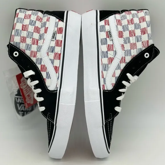 Vans Black and Red Checkered Sneakers