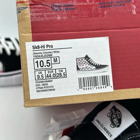 Vans Black and Red Checkered Sneakers