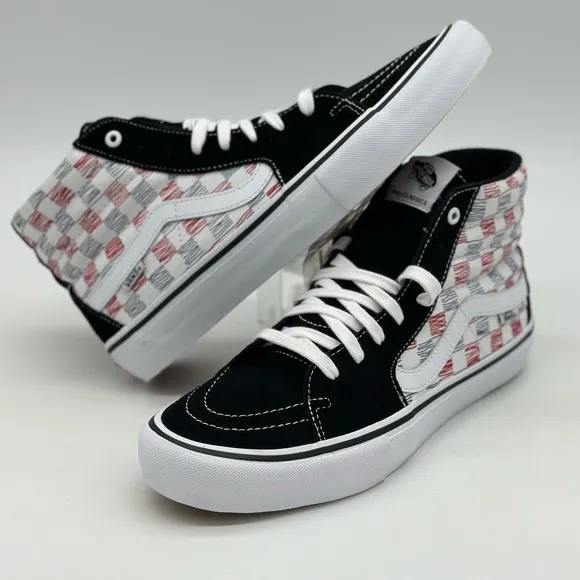 Vans Black and Red Checkered Sneakers