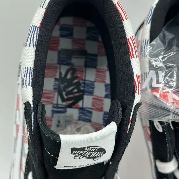 Vans Black and Red Checkered Sneakers