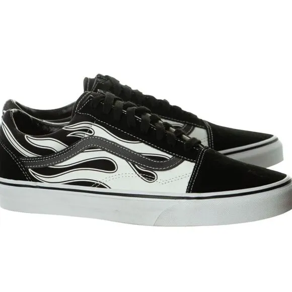 Vans Black and White Sneakers with Classic Skate-Style Design