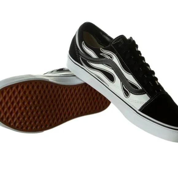 Vans Black and White Sneakers with Classic Skate-Style Design