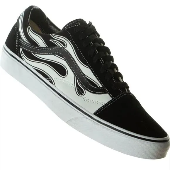 Vans Black and White Sneakers with Classic Skate-Style Design
