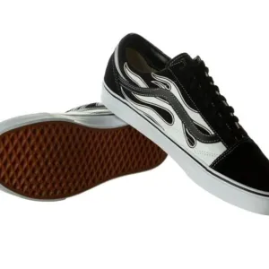 Vans Black and White Sneakers with Classic Skate-Style Design