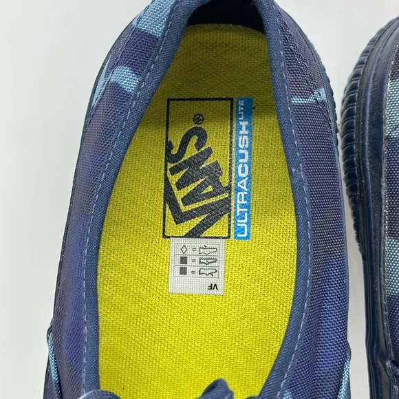 Vans Blue and Black Sneakers with Canvas Material and Low-Top Design