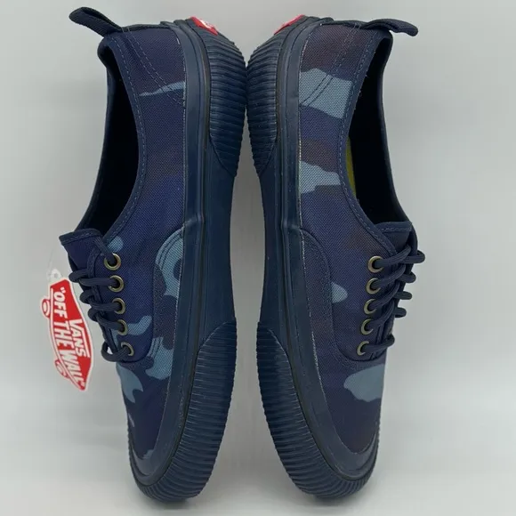 Vans Blue and Black Sneakers with Canvas Material and Low-Top Design
