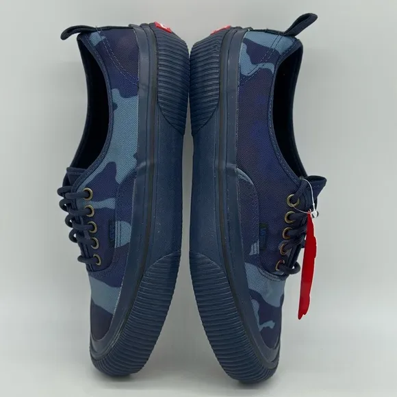 Vans Blue and Black Sneakers with Canvas Material and Low-Top Design