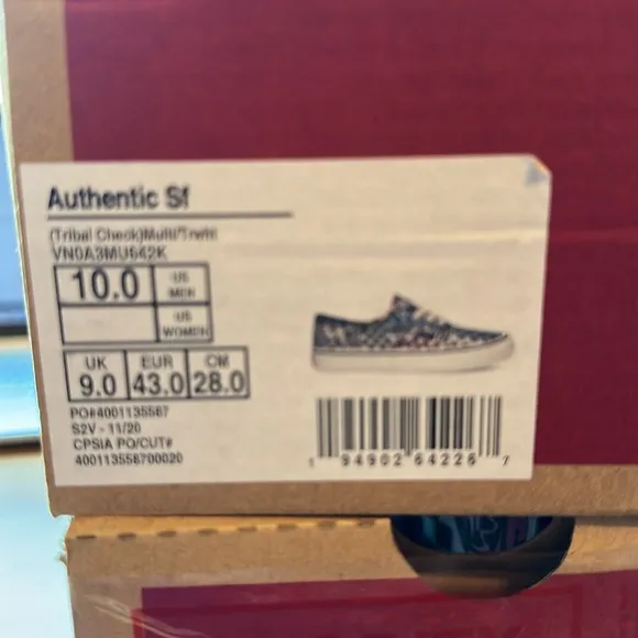 Vans Blue and Pink Sneakers with Gradient and Checkered Design