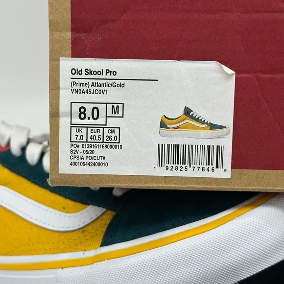 Vans Green and Yellow Sneakers
