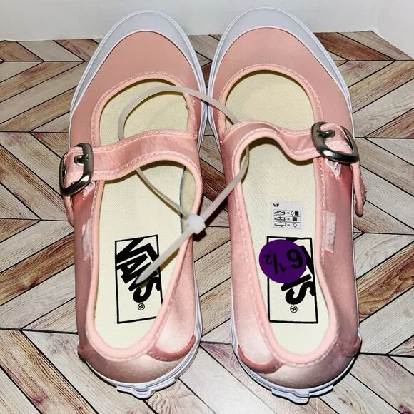 VANS Mary Jane Women's 6.5 Shoes Ballet Chintz Rose Pink Satin White VN000CRRCHN