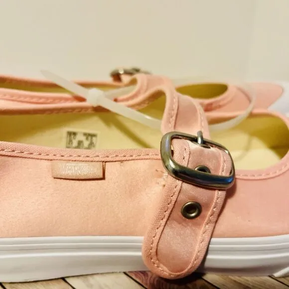 VANS Mary Jane Women's 6.5 Shoes Ballet Chintz Rose Pink Satin White VN000CRRCHN