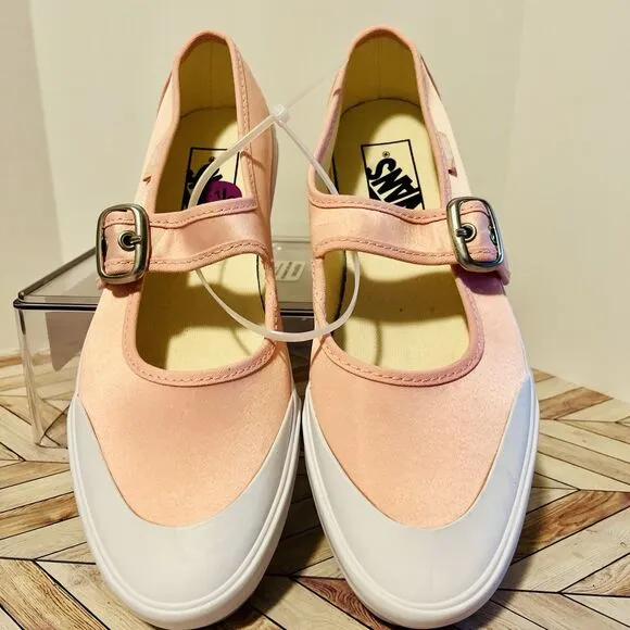 VANS Mary Jane Women's 6.5 Shoes Ballet Chintz Rose Pink Satin White VN000CRRCHN