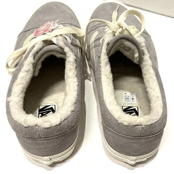 Vans Men’s  Old Skool Cozy Hug Drizzle Marshmallow Sherpa Sneakers Gray Sz 9.5