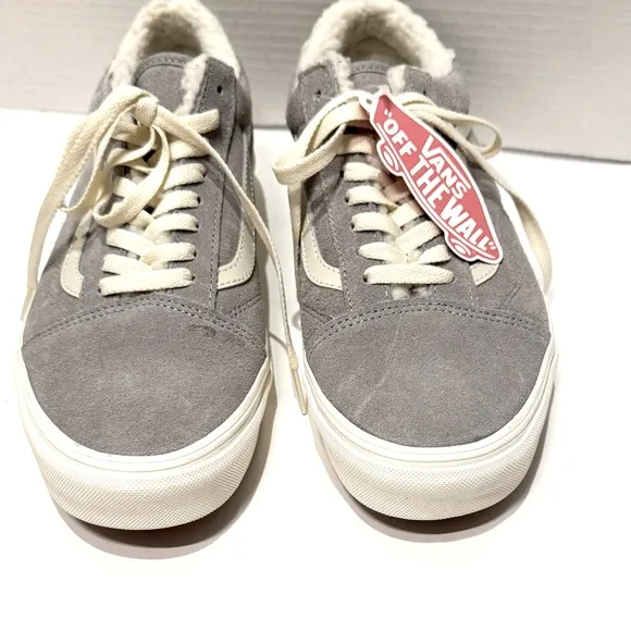 Vans Men’s  Old Skool Cozy Hug Drizzle Marshmallow Sherpa Sneakers Gray Sz 9.5